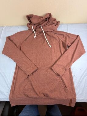 AMPERSAND AVE Rose Taupe Zipper Double Hoodie